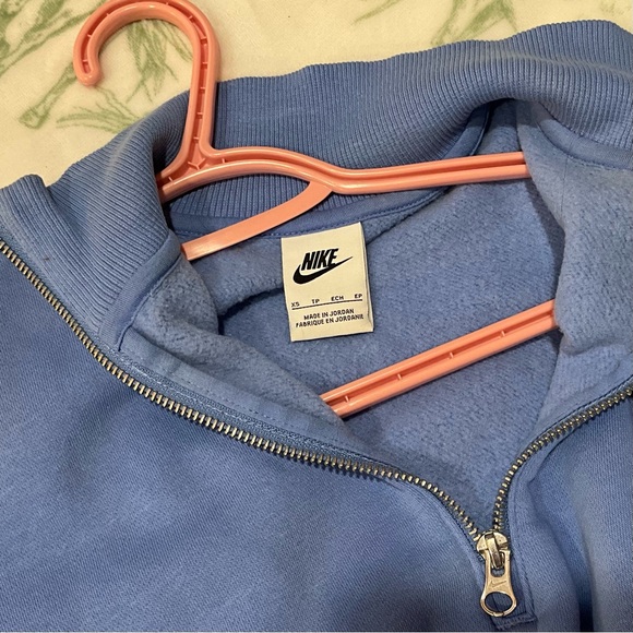 Nike Light Blue Quarter Zip Sweatshirt - Picture 2 of 4